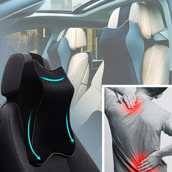 Relexa™ – Ergonomisch nek- en rugkussen voor in de auto | 50% korting