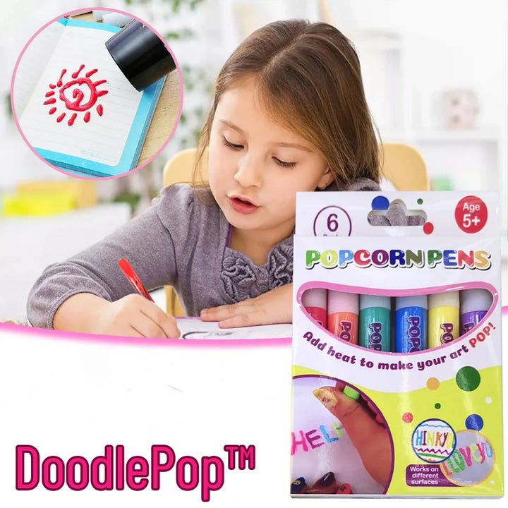 1 + 1 gratis | DoodlePop™ – Popcorn stiftenset (set van 6)