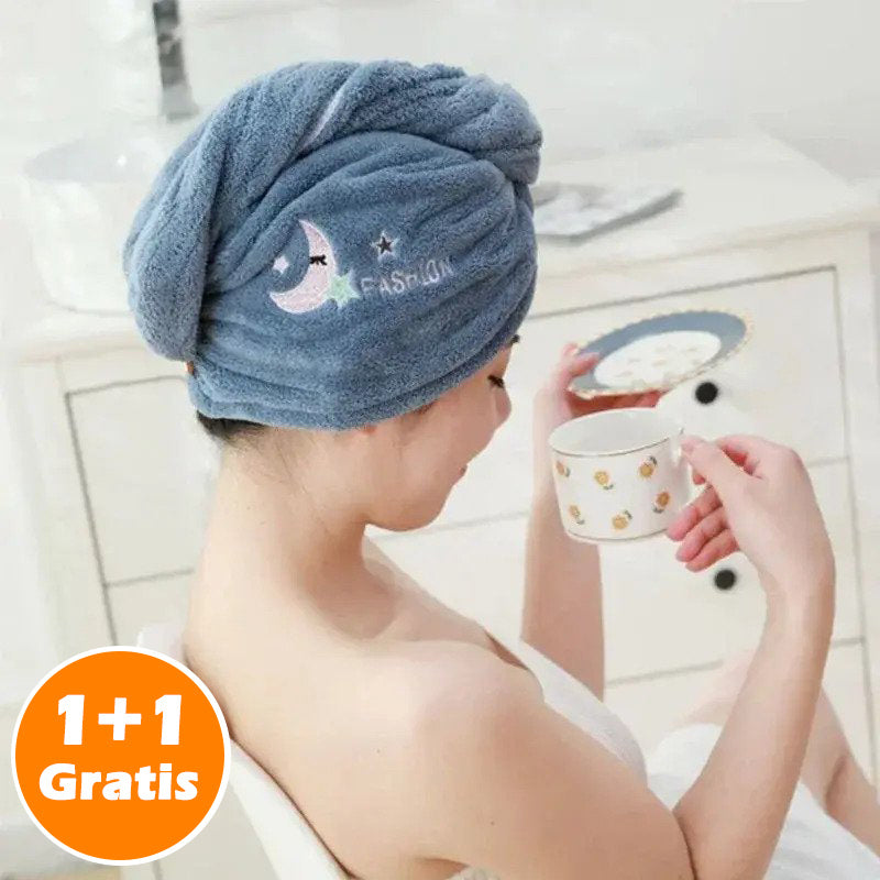 1 + 1 GRATIS | EasyTowel™ Sneldrogende haarhanddoek