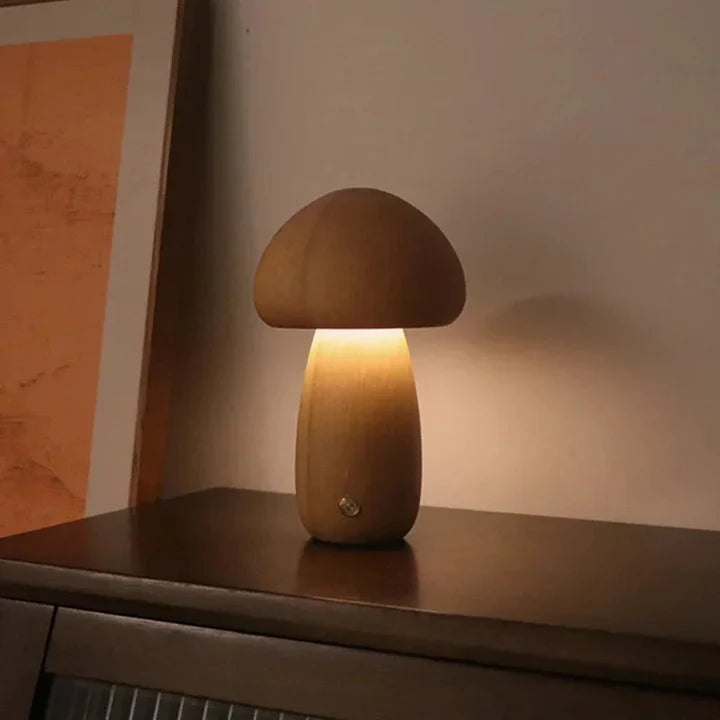 MushLite™ Houten paddenstoel lamp voor in huis | 50% Korting