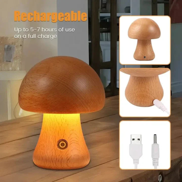 MushLite™ Houten paddenstoel lamp voor in huis | 50% Korting